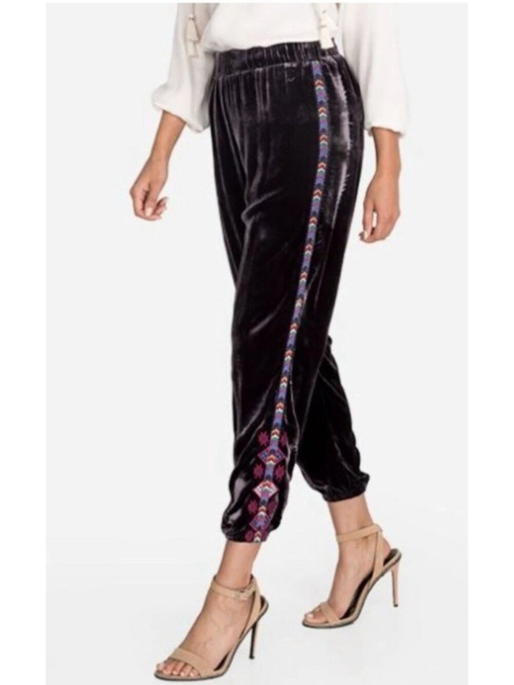 JOHNNY WAS $225 Rush Velvet Mix Jogger Pant Sz XL